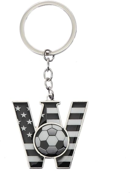 Bag Charms Initial A-Z Letter Keychain Bag Charm Soccer Keychain for Handbags Sports Bag