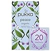Pukka Organic Peace Herbal Tea with Spearmint, Ashwagandha, and Hemp Seed Oil, Caffeine Free, 20 Total Tea Bags