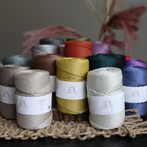 Cordon macramé 5mm x 94m vert crêpe pour crochet et tapis