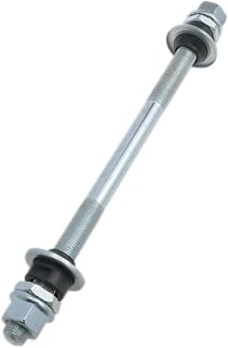 Bicycle Axle 185mm /7.28 inch Bicycle Multi-Speed Front and Rear Hub Axle 3/8 inch Silver 26 tpi Hub Cone Lock nut Washer Kit 1pcs
