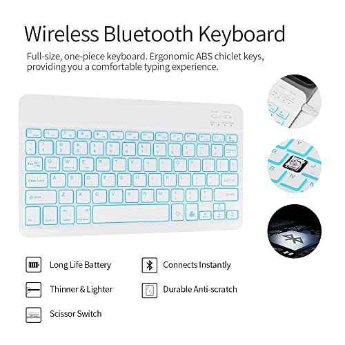 Funda con teclado para iPad 7ª generación perfecta para estudiar y trabajar en cafeterías 7
