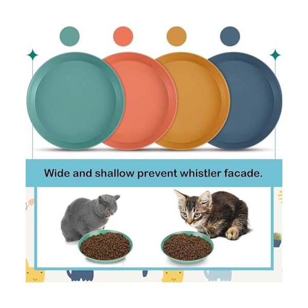 4 Stück Katzennapf Flach, Katzennapf, Runden Katzenteller, Katzen Futternapf Napf Katze Katzenfutternapf Fressnapf Katze Haustierteller Futternapf Katzen Zubehör Napf Für Haustierkatzen Und Hunde – Bild 5