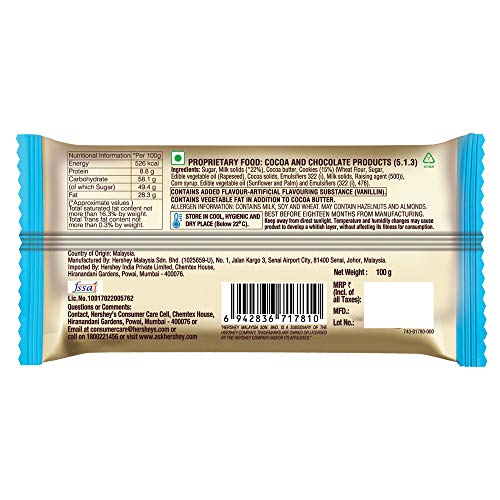 Image of Hershey's Cookies n Creme Chocolate Bar, 100g (Pack of 4)