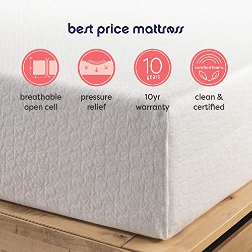 image for Best Price Mattress 12 Inch Memory Foam Mattress, Calming Green Tea In