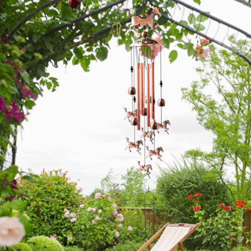 Horse Copper Wind Chimes, Outdoor Decor, For Mom For Grandma For Women From Daughter And Son,Horse Decor, Gifts For Aunt, Gifts For Women #TOP4