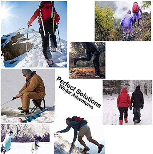 Vdealen Crampons for Hiking Boots, 19 Teeth Stainless Steel Anti-Slip Traction Ice Cleats, Slip-Resistant Snow Ice Spikes,Crampons,Ice Snow Grips for Walking on Ice Snow (Black, M(36-40))