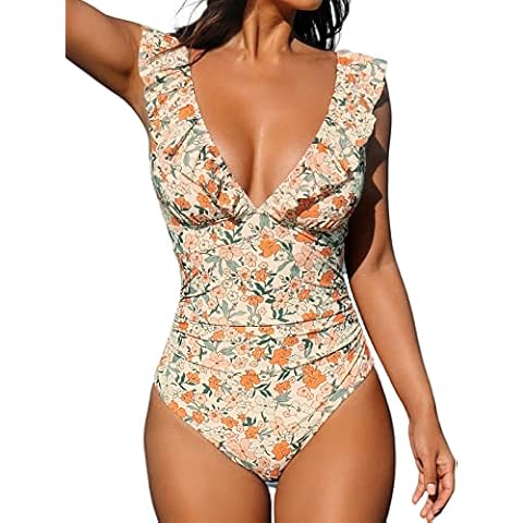 CUPSHE Women's Ruffled Lace Up Swimsuit Cover
