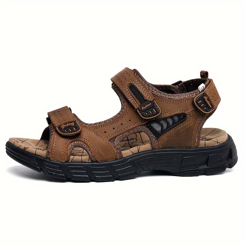 Men's Breathable Leather Sandals Non-Slip Rubber Sole, Open Toe Design for Outdoor, Casual, and Hiking3