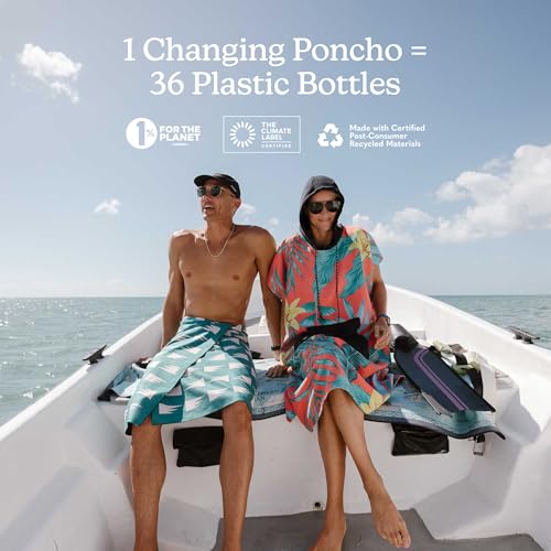 Image of Nomadix Changing Poncho - Quick Dry & Absorbent Hooded Surf & Swim Poncho - Sewn Sides for Private Changing - Front Pocket Storage - Made from Post-Consumer Recycled Materials