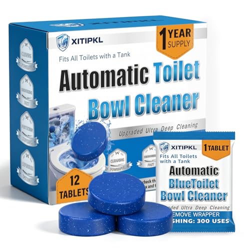 12 Toilet Bowl Cleaner Tablets for Tank, Blue, Septic Safe
