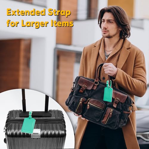 Travelambo 2-Pack Faux Leather Luggage Tags