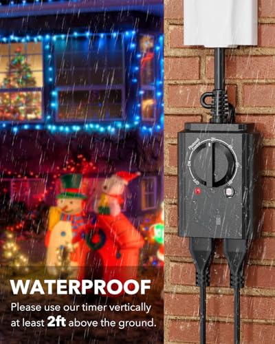 image for BN-LINK Outdoor Light Timer with Dusk to Dawn Sensor, Weatherproof Dua