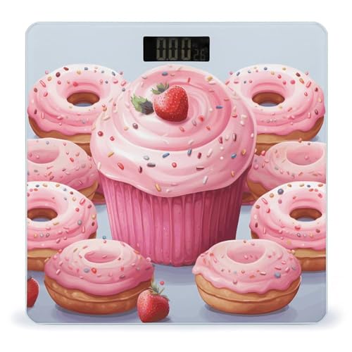 Báscula digital para cuerpo Pink Donut y Cupcake 180kg miniatura 1
