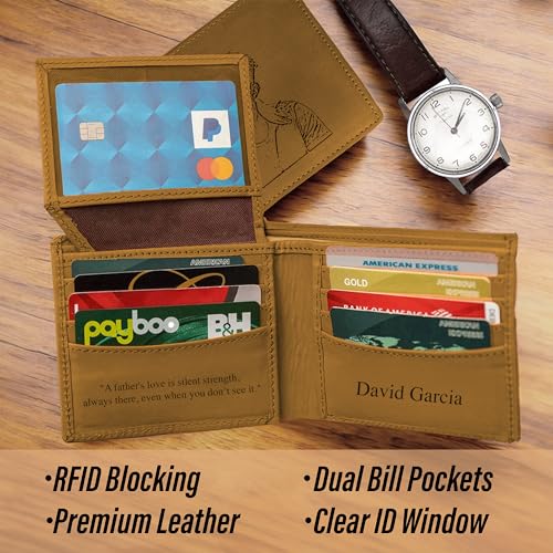 Personalized-Photo-Leather-Wallet-for-Men-Custom-Picture-Engraved-Genuine-Leather-Bifold-RFID-Wallet-Birthday-Anniversary-Christmas-Gift-for-Husband-Boyfriend-Groomsmen-Dad-Light-Brown