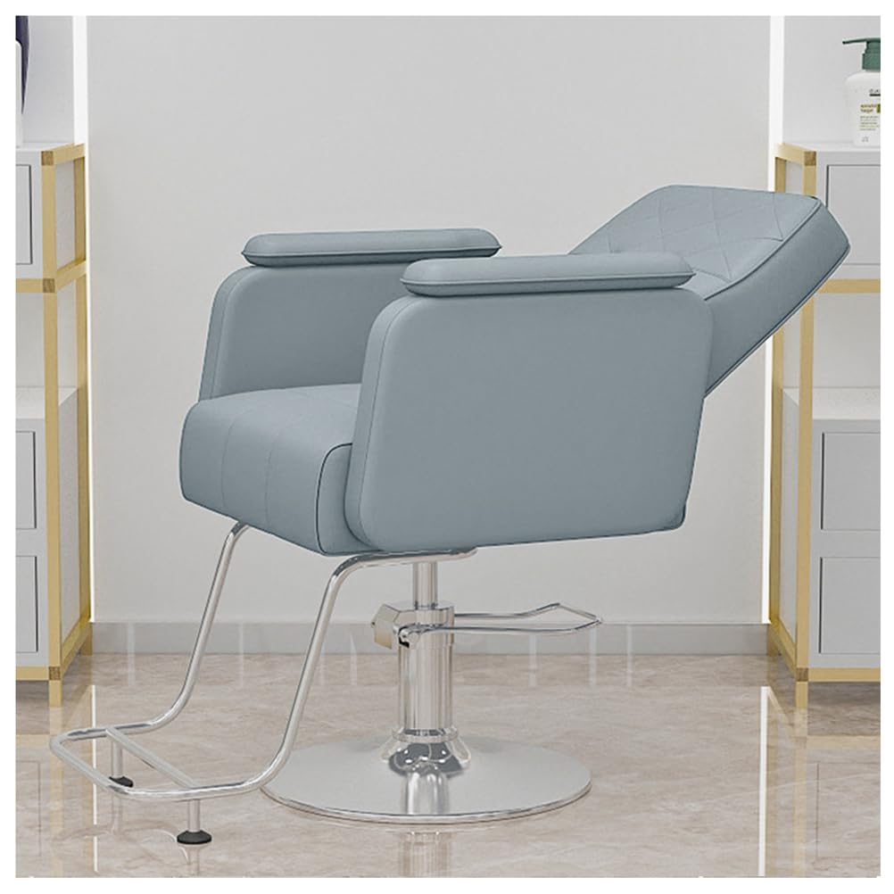 OZBMA Classic Hydraulic Barber Chair Adjustable Height 360° Swivel Reclining Hairdressing for Salon & Spa Stylish Blue Design Beauty Tattoo Shops