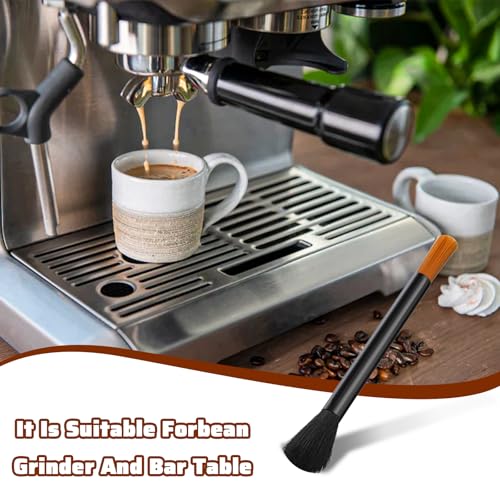 Sibba Coffee Grinder Cleaning Brush with Dual Head 2 PCS Professional Barista Tool for Espresso Machine Grinder Durable Aluminum Handle with Soft Nylon Bristles Brush for Home Kitchen Bar Accessories