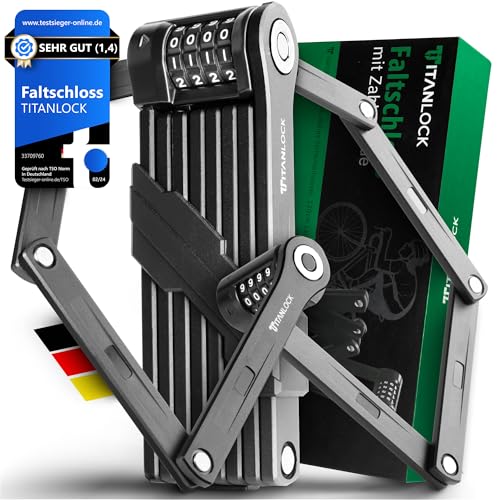 TITANLOCK Fahrradschloss Faltschloss Diebstahlsicher [Individueller Pin]...