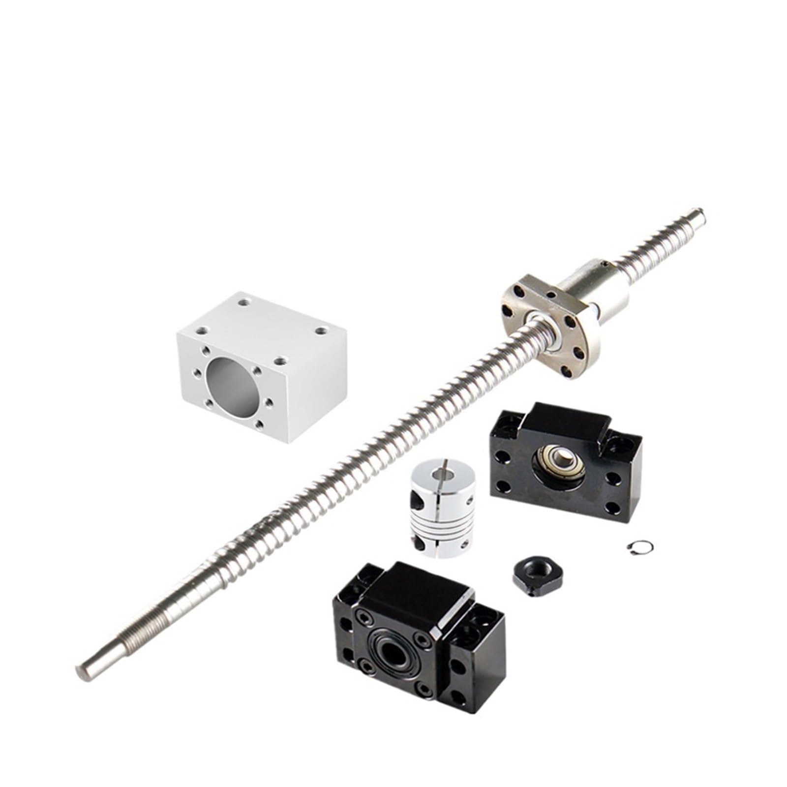 Vis à billes, vis à billes de guidage linéaire Vis à billes de serrage SFU1204 RM1204 C7 avec extrémité usinée + écrou + boîtier d'écrou + support d'extrémité BK/BF10 + coupleur(300mm)