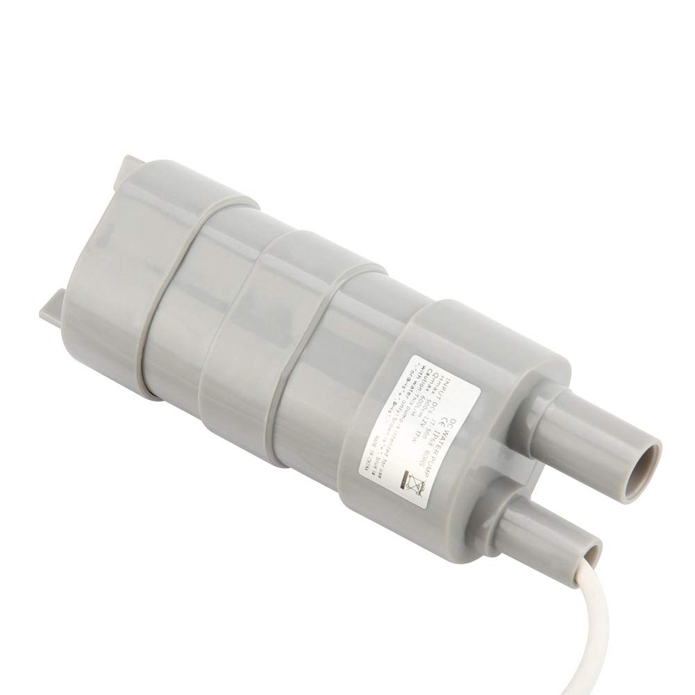 Pompe Submersible DC 12V, 600L/H, Petite Pompe à Eau Immergée pour Aquarium, Étang, Piscine, Jardin, 5m de Levage, 105.9x33.3x38.33mm