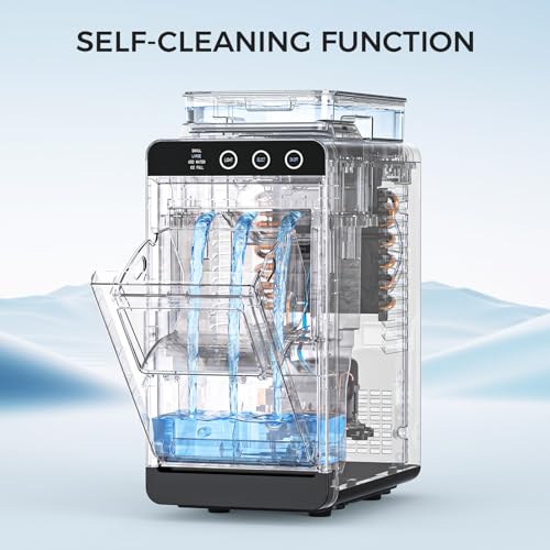 Image of COWSAR Ice Maker Countertop, Portable Ice Machine with External Water Tank, 26 lbs /24Hrs, 8 Cubes in 6 Mins, Self-Cleaning Quiet Compact Commercial Ice Makers for Home, RV, Camping