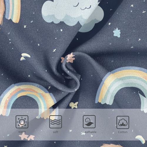 Wusikd Cute Sloth Girls' Underwear Cotton Rainbow Stars Girls Briefs Soft Toddler Underwear 2T3