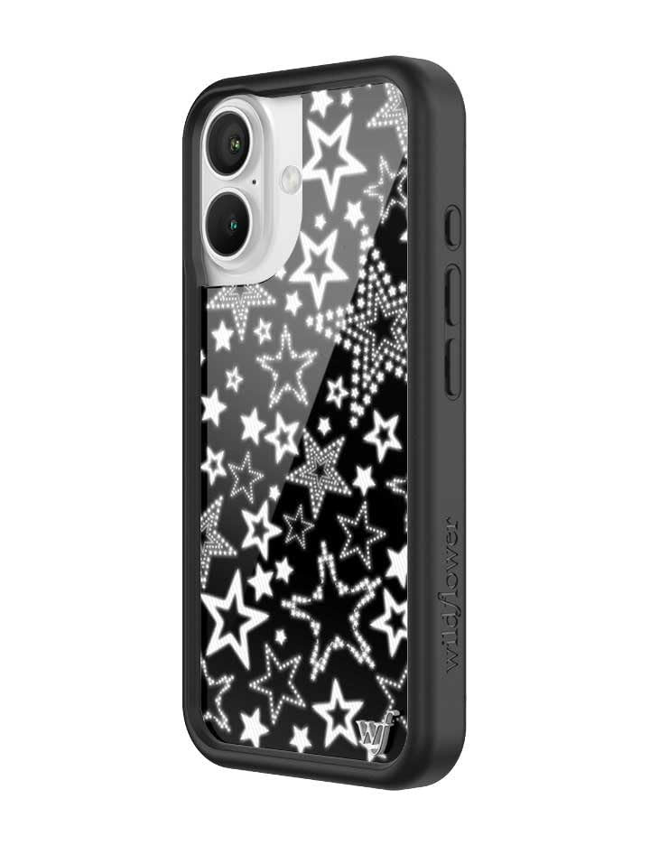 Image of Wildflower Cases - Compatible with iPhone 16 | Protective Black Bumper, 6.5ft Drop Test Certified, Women Owned Small Business | Star Girl Black