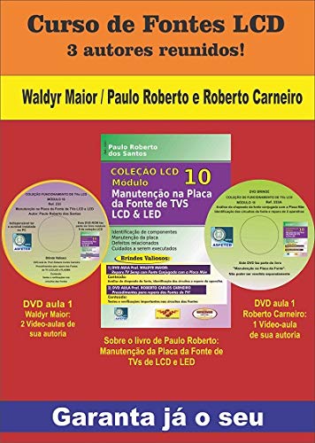Livro e DVDs aulas Manutenção na Placa da Fonte de TVs LCD e LED