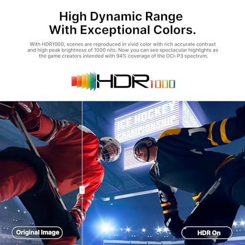 Image of MP Mobile Pixels 34 inch Mini-LED Curved Gaming Monitor, DQHD 3440x1440 165Hz 1ms, HDR1000, 99% sRGB /Adobe RGB, 90W USB-C, FreeSync Premium, Built-in Speakers