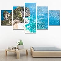 SIGNWIN 5 Panel Canvas Wall Art Coastal Scenery for Home Decorations Ready to Hang - 60