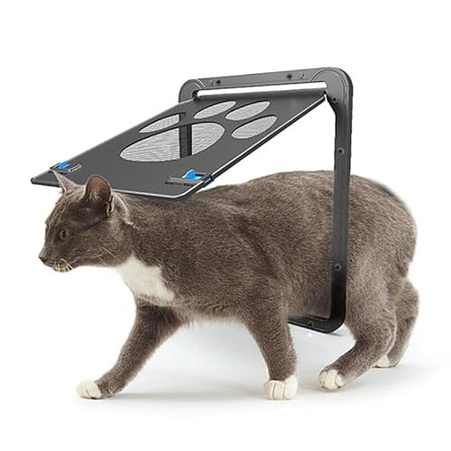 Porta de gatinho para janelas internas, design de pata silenciosa, malha de nylon profissional, port