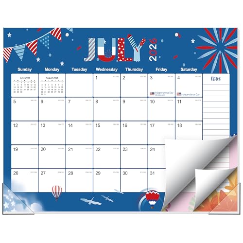 Image of GuassLee Desk Calendar 2026-2027 Large 22 inch x 17 inch Desktop /Wall Monthly Calendar 19-Month School Year Planner Covers June 2026 to December 2027 with Julian Date&Notes for Easy Organizing
