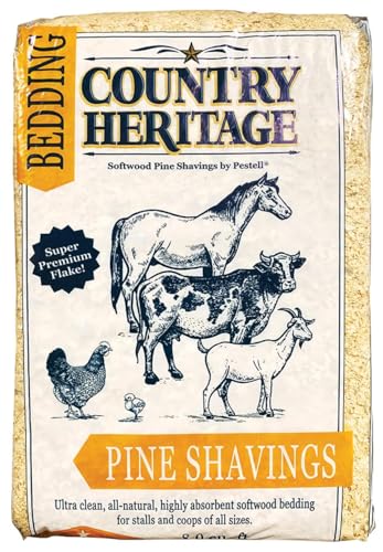 Country Heritage Pine Shavings Bedding Ultra Clean Low Dust Highly Absorbent Softwood for Stalls & Chicken Coops 35 lb (Pack of 1)