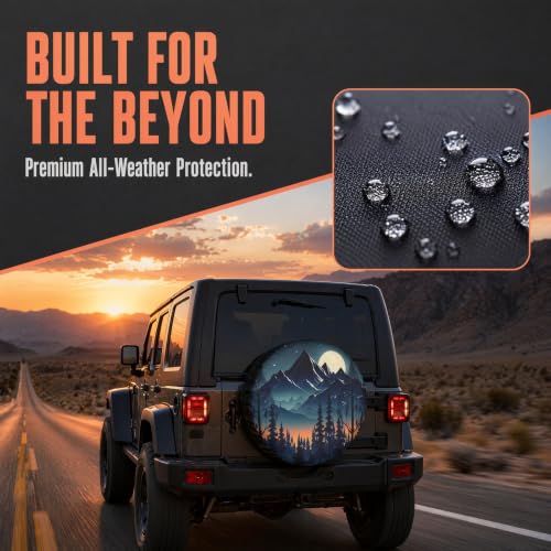 Image of Camper Spare Tire Cover for Rv Trailer Spare Tire Cover Waterproof Dustproof Trailer Tire Covers for SUV Truck Travel (Forest, 15in Suita)