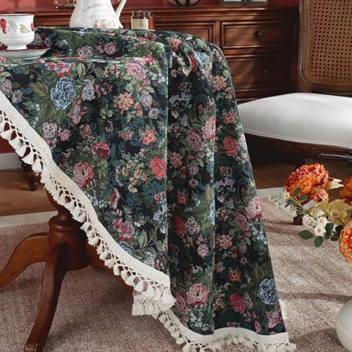 Nappe ronde jacquard pour décoration de café et table de maison rétro