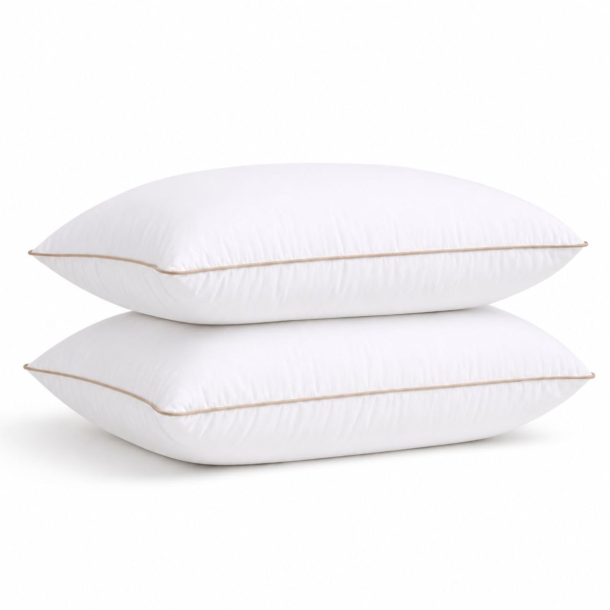 Pack of 2 Pillows 75 × 50 cm – Soft Comfortable White Bed Pillows, Sleeping Pillows for Adults, Everyday Home Bedding, Guest Room, Spare Room & Bedroom