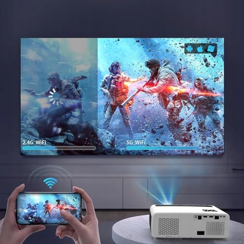 Zenwire Beamer, Projektor mit Android LED-Projektor, Heimkino, SMART TV, WiFi, Bluetooth - Unterstützung 2X HDMI, 2X USB, Ethernet, Audio - 24000 lm - fur Windows Android Linux iOS - E660H – Bild 4