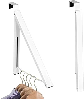 HOLDN’ STORAGE Over Door Hanger - Single Hook Retractable Collapsible Folding Over The Door Rack Organizer for Clothes & T...