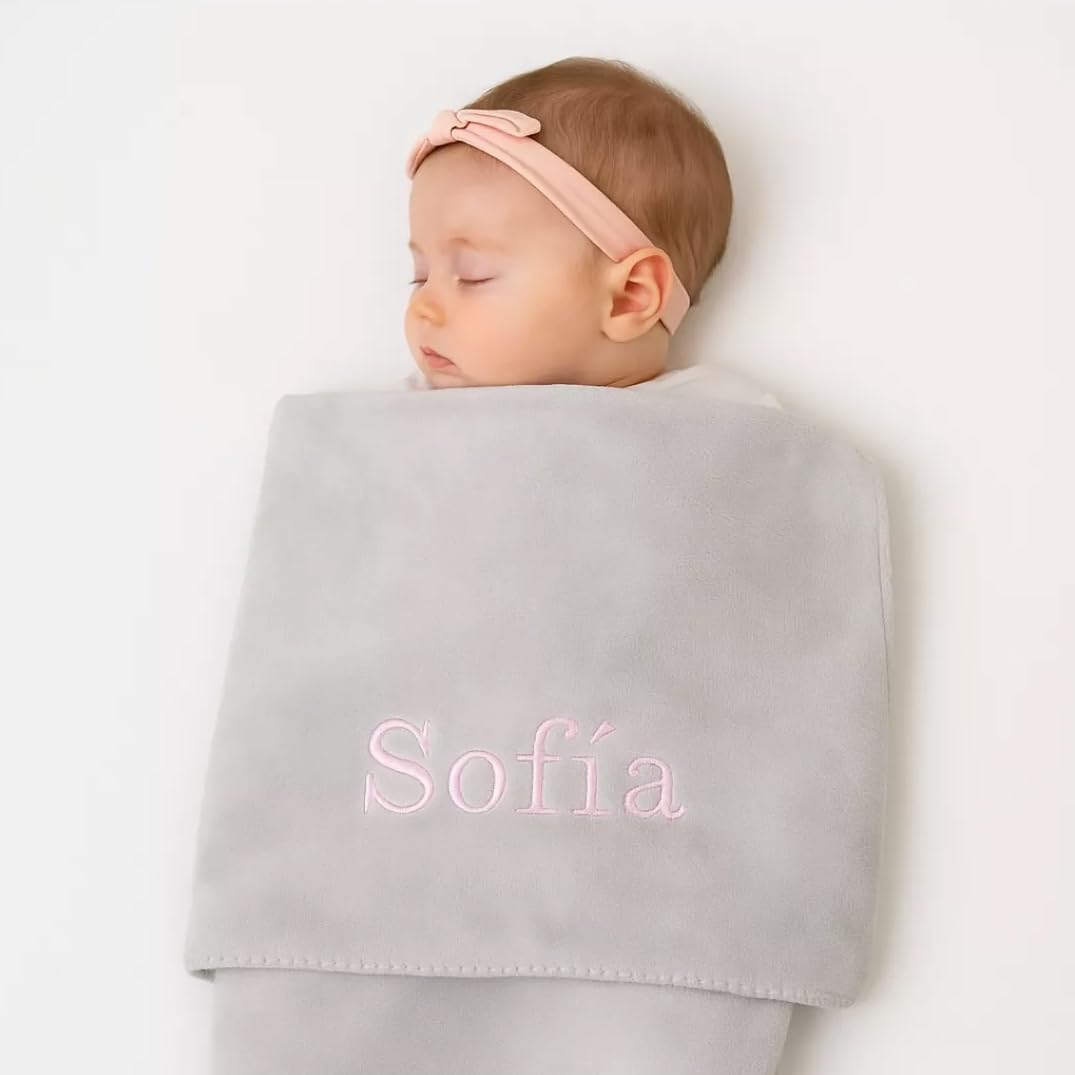 Regalo para Recién Nacido | Doudou Personalizado y Lampara de Luz Nocturna | Hecho a Mano en España | Caja de Regalo de Lujo (Rosa) | BebeDeParis