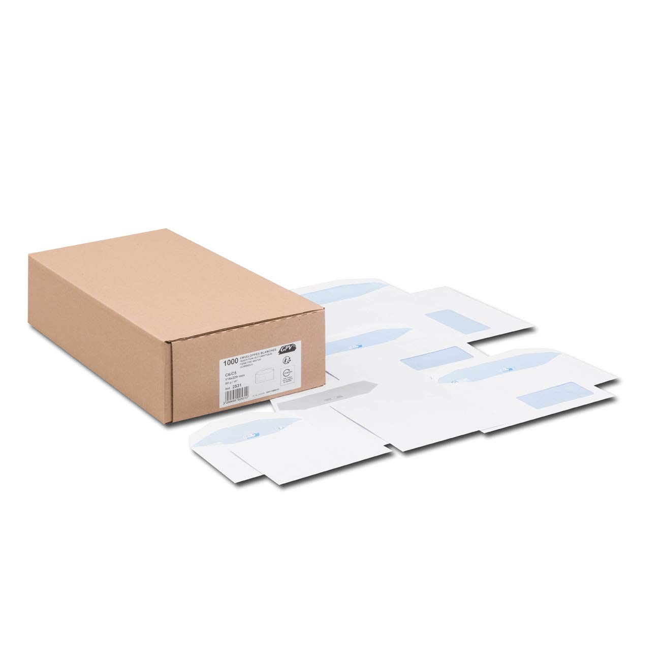Envelopes 105 x 212 mm 70 g/m² Gummed Pack of 1000 White - Image 3
