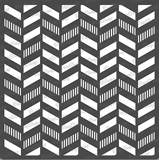 Stencil - Striped Herrringbone | Reusable Painting Template for Art and Craft, Mixed Media, Wall Painting, Home Decor, DIY Albums, Card Making and Fabric Painting, 6