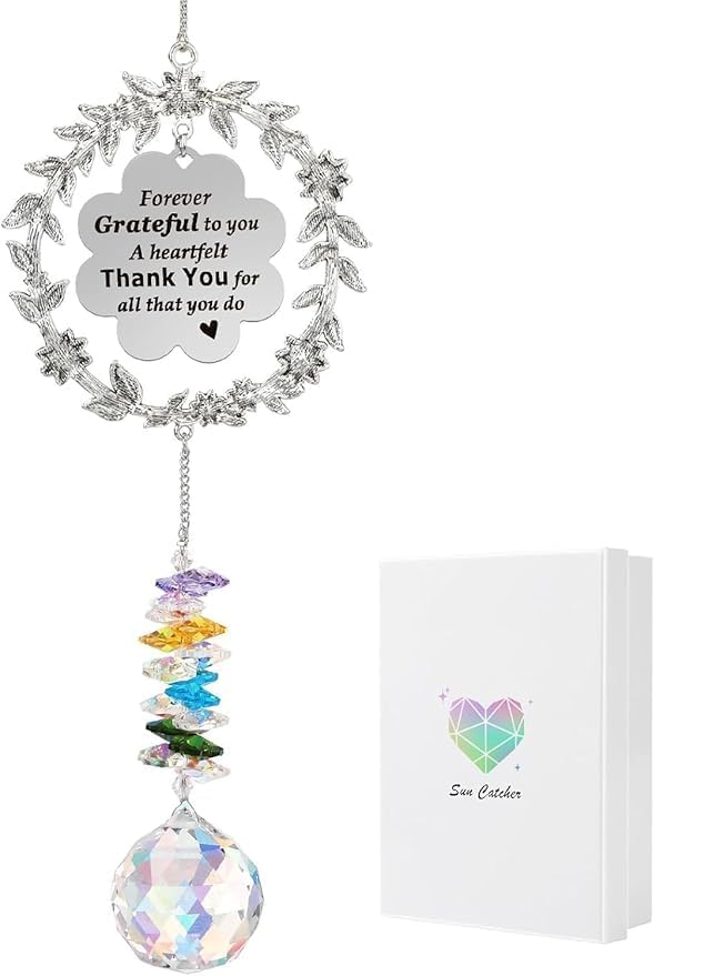 ENNCOZY Sun Catcher Gift with Engraved Thank You Message,Thank You Gifts for Women, Hanging Crystal Suncatcher for Window Rainbow Maker, Appreciation Gratitude Gifts for Friend Family Anniversary-image-23