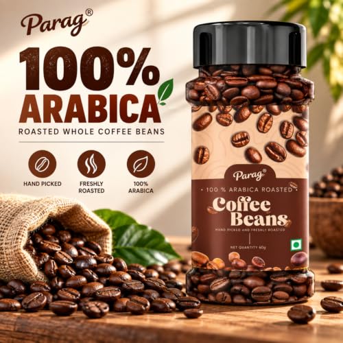 Image of PARAG 100% Arabica Coffee Beans 60g, Roasted Whole Coffee Beans