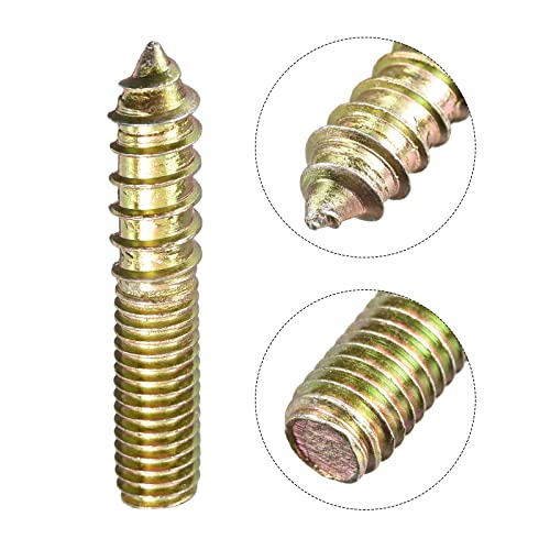Image of uxcell M8x40mm Hanger Bolts, 120pcs Double Ended Thread Dowel Screws for Wood Furniture Connecting