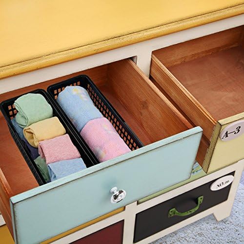 Miniatura 6 de Begale Cestas pequeñas de plástico para almacenamiento, negro, 11.6 pulgadas de largo x 5 pulgadas de ancho x 3.4 pulgadas de alto, juego de 6