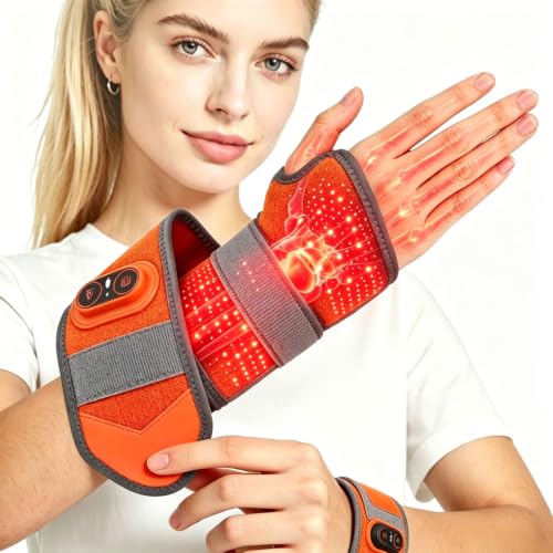 Cordless Heated Wrist Brace for Pain Relief Rechargeable Wrist Heating Pad Wrist Massager for Carpal Tunnel Heating Pad for Wrist(Grey)