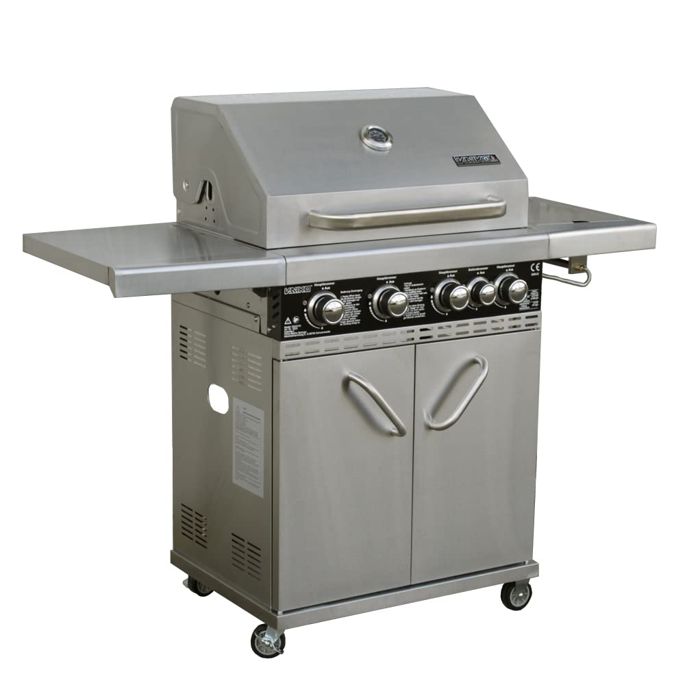 Chef 4 Gasgrill Echte Edelstahl Konstruktion Grillstation Grillwagen 4+1