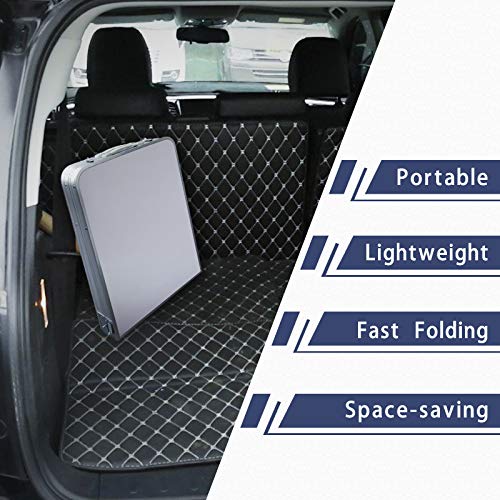 Campland Outdoor Folding Table Aluminum Lightweight Height Adjustable With Storage Organizer For Bbq, Party, Camping (White) #TOP5