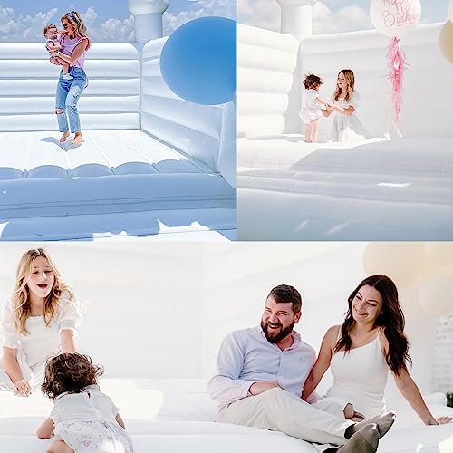 13ft White Bounce House Commercial Grade 100% PVC White Bouncy Castle for Wedding Memorable Birthday Parties & Event - Image 4