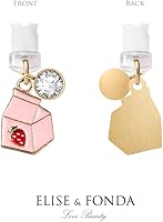 Vista 4 de ELISE & FONDA CP195 Puerto de carga USB Anti Polvo Plug Little Strawberry Milk Colgante Teléfono Charm para iPhone 11/XS MAX/XR/X/8 Plus/7/6S/8/SE