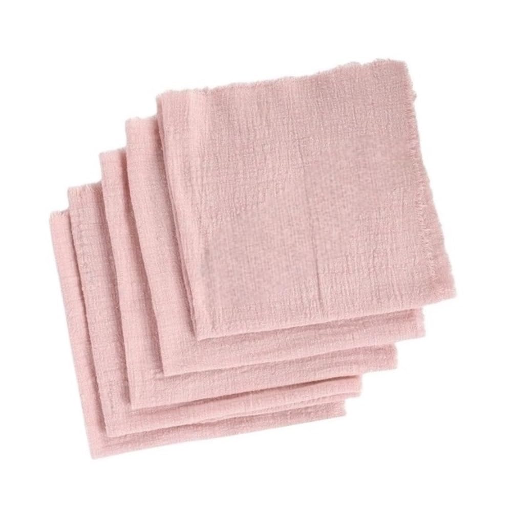 Servietten aus Baumwoll-Leinen-Mischgewebe, 30 x 30 cm, quadratisch, 12 Stück, for die Tischdekoration(Pink)